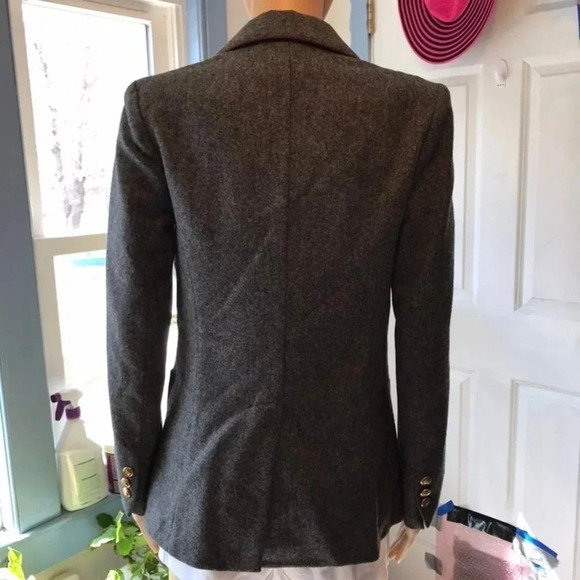 VTG JR Bazaar Wool 2 buttons 3 Pockets Gray Jacket Blazer Women Size 7 Pockets - Picture 2 of 8